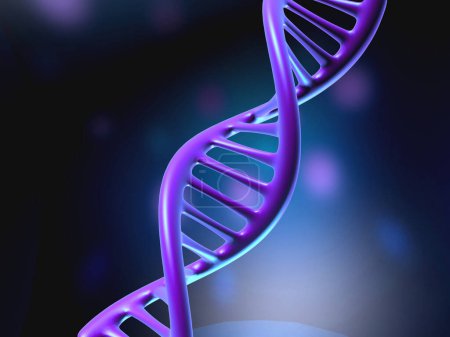 Photo for DNA strand scientific background. 3d illustration - Royalty Free Image