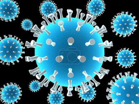 Photo for Covid-19, coronavirus outbreak,  Hepatitis viruses, influenza virus H1N1,aids. Virus abstract background. 3d illustration - Royalty Free Image