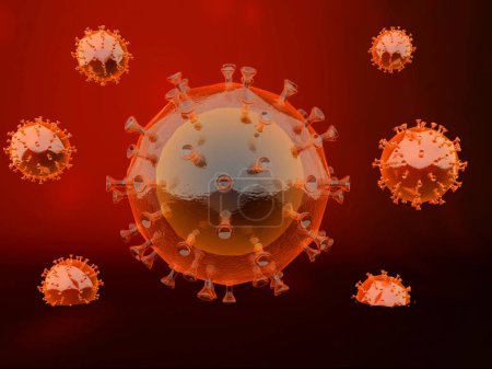Photo for HIV virus structure. 3d illustration - Royalty Free Image