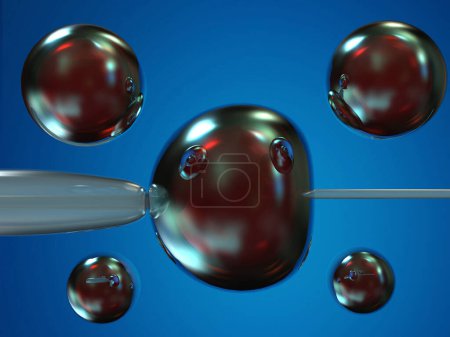 Foto de Fertilización in vitro de un óvulo. ilustración 3d - Imagen libre de derechos