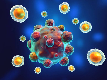 Foto de Covid-19, brote de coronavirus, virus de la hepatitis, virus de la gripe H1N1, sida. Fondo abstracto del virus. ilustración 3d - Imagen libre de derechos