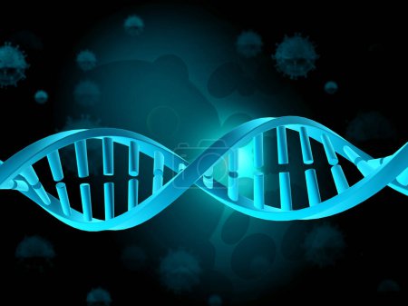 Photo for DNA molecule in virus background.3d illustration - Royalty Free Image