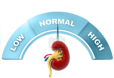 Téléchargez les photos : Normal healthy human kidney concept . 3d illustration - en image libre de droit