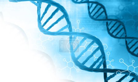 Photo for DNA structure scientific background. 3d illustration - Royalty Free Image