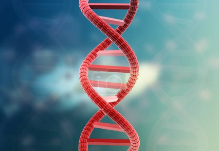 Photo for DNA strend on scientific background. 3d illustration - Royalty Free Image