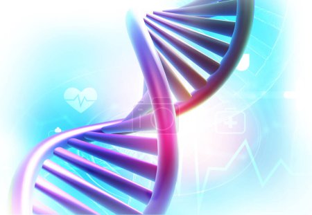 Téléchargez les photos : Modèle ADN brin. Contexte scientifique abstrait. Illustration 3d - en image libre de droit