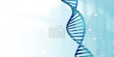 Photo for DNA strands on scientific background. 3d illustration - Royalty Free Image