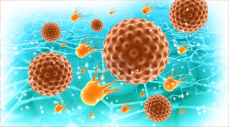 Photo for Cancer cells background. 3d illustration - Royalty Free Image