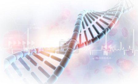 Foto de Cadena de ADN en base científica abstracta. ilustración 3d - Imagen libre de derechos