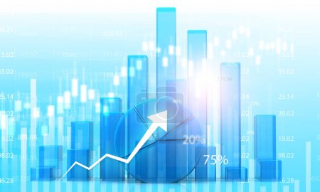 Photo for Business arrow shows stock market success. 3d illustration - Royalty Free Image