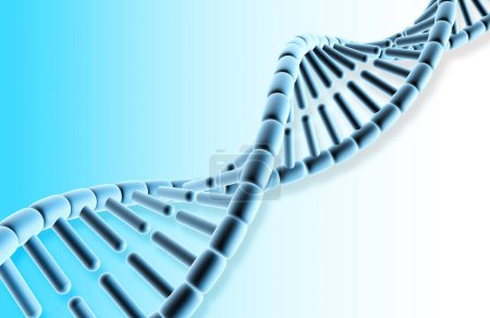 Foto de Cadena de ADN con antecedentes científicos. ilustración 3d - Imagen libre de derechos