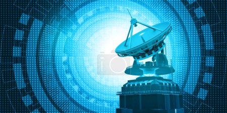 Photo for Satellite dish antenna. Modern technology concept. 3d illustration - Royalty Free Image