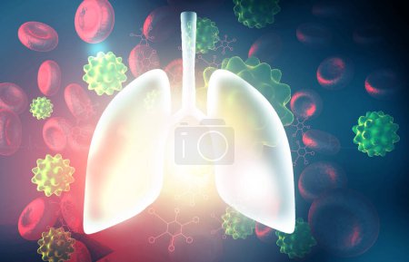 Téléchargez les photos : Poumons humains anatomie du système respiratoire. Illustration 3d - en image libre de droit