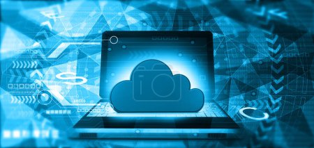 Foto de Cloud computing, Cloud computing internet technology concept background. ilustración 3d - Imagen libre de derechos