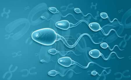 Human sperm cells. 3d illustration		