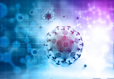 Téléchargez les photos : Contexte scientifique du virus. Illustration 3d - en image libre de droit