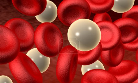 Blutkörperchen im Hintergrund. 3D-Illustration