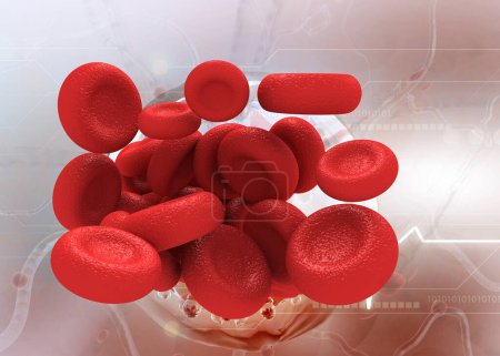 Photo for Red blood cells background. 3d illustration - Royalty Free Image