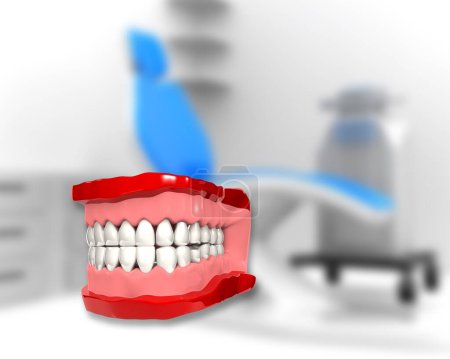 Téléchargez les photos : Anatomie dentaire humaine sur fond dentaire. Illustration 3d - en image libre de droit