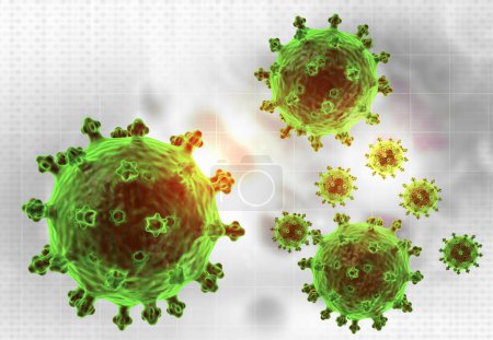 Photo for Microscopic virus of Coronavirus 2019-nCov coronavirus.3d illustration - Royalty Free Image