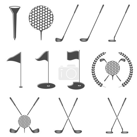 Illustration for Golf silhouette Bundle, Golf  Vector, Golf  illustration Bundle, Sports Vector, Sports silhouette Bundle, silhouette - Royalty Free Image
