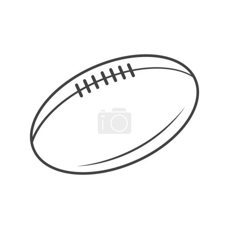 Illustration for American football Outline, Rugby Vector, Rugby illustration, American football Vector, Football Line Art, Outline, Sports illustration, American Ball, vector, Football silhouette, silhouette, Sports silhouette, Game vector, Game tournament - Royalty Free Image