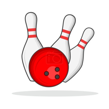 Illustration for Bowling Vector Clipart, Bowling illustration, Sports illustration, Bowling Clipart, vector,  Game vector, Game tournament, champions league, Bowling Shot, Bowling Master - Royalty Free Image