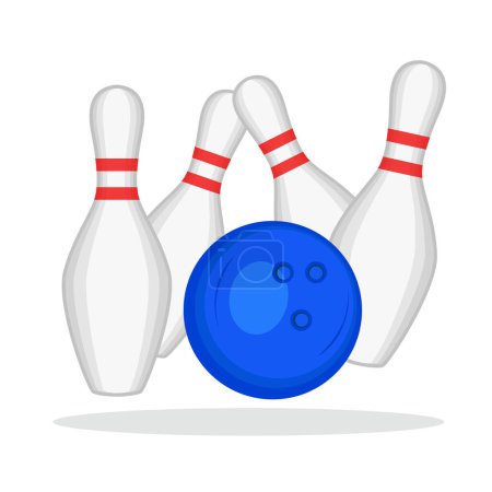 Illustration for Bowling Vector Clipart, Bowling illustration, Sports illustration, Bowling Clipart, vector,  Game vector, Game tournament, champions league, Bowling Shot, Bowling Master - Royalty Free Image