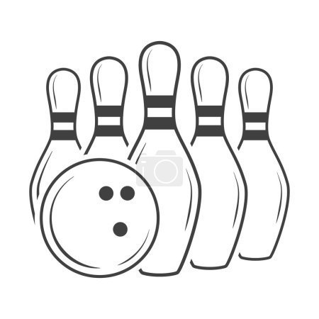 Illustration for Bowling Line Art, Bowling Outline Vector, Bowling Vector, Bowling illustration, Bowling Vector, Line Art, Outline, Sports illustration, Bowling, vector, Bowling silhouette, silhouette, Sports silhouette, Game vector, Game tournament, champions league - Royalty Free Image