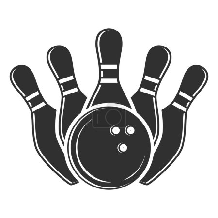Illustration for Bowling Vector, Bowling illustration, Sports illustration, Bowling, vector, Bowling silhouette, silhouette, Sports silhouette, Game vector, Game tournament, champions league - Royalty Free Image