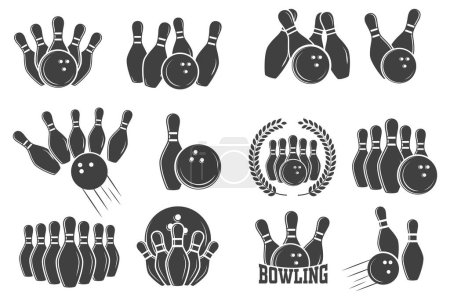 Illustration for Bowling Vector Bundle, Bowling illustration Bundle, Sports illustration, Bowling Bundle, vector, Bowling silhouette Bundle, silhouette, Sports silhouette, Game vector, Game tournament, champions league - Royalty Free Image