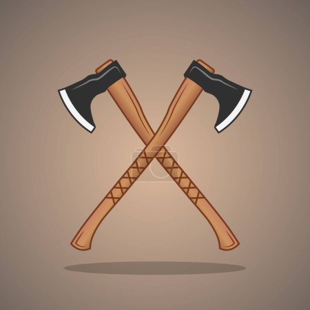 Illustration for Cross Axe Vector, Axe Clipart, Hardware Vector,  Worker elements, Labor equipment, Repair tools, Forest tools, Cross Woodcutter Clipart, Woodsman Clipart - Royalty Free Image