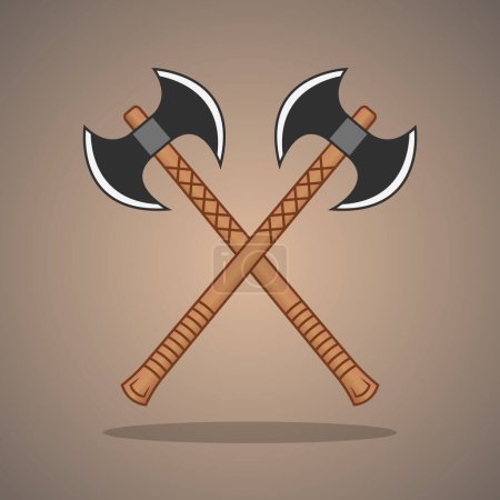Illustration for Cross Axe Vector, Axe Clipart, Hardware Vector,  Worker elements, Labor equipment, Repair tools, Forest tools, Cross Woodcutter Clipart, Woodsman Clipart - Royalty Free Image