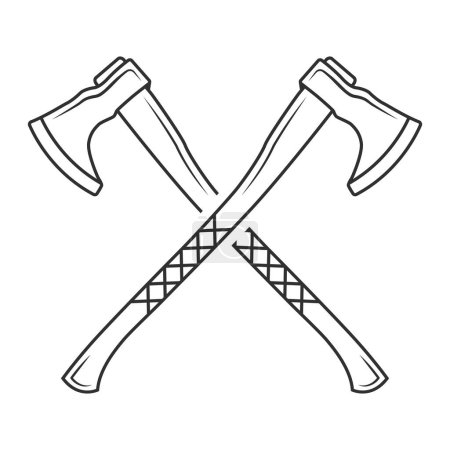 Illustration for Cross Axe Vector, Cross Axe Silhouette,  Hardware Vector, Hardware Clipart, Cross Axe Outline,  Worker elements, Labor equipment, Repair tools, Cross Forest tools, Cross Woodcutter, Woodsman, Cross Vector - Royalty Free Image
