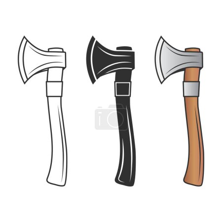 Illustration for Axe Vector, Axe Silhouette Vector,  Hardware Vector, Hardware Clipart, Axe Clipart, Axe Outline,  Worker elements, Labor equipment, Repair tools, Forest tools, Woodcutter, Woodsman - Royalty Free Image