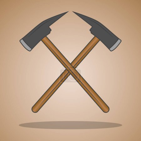 Illustration for Cross Pick Axe Clipart, Pick Axe Vector, Axe Clipart, Worker elements, Labor equipment, Garden tool, Agriculture tool, Forest adventure - Royalty Free Image