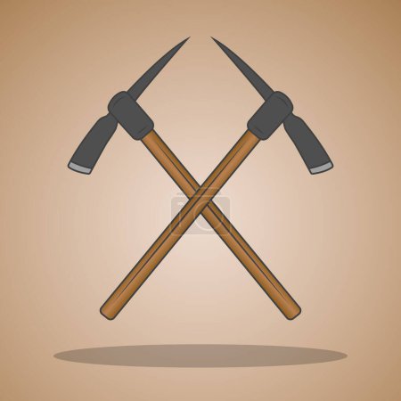 Illustration for Cross Pick Axe Clipart, Pick Axe Vector, Axe Clipart, Worker elements, Labor equipment, Garden tool, Agriculture tool, Forest adventure - Royalty Free Image
