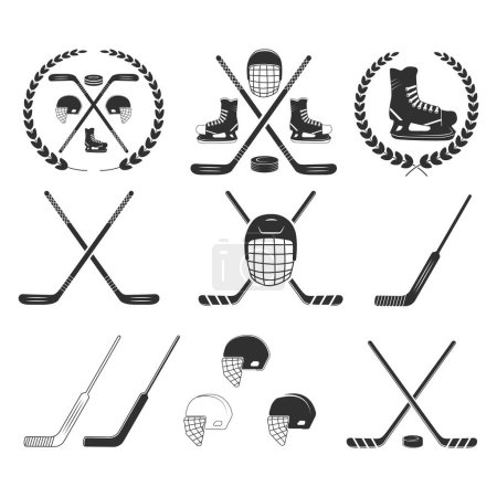 Illustration for Hockey Vector, Hockey, Sports illustration, Hockey, vector, Hockey silhouette, silhouette, Sports silhouette, Game vector, Hockey tournament, Hockey Tournament, champions league - Royalty Free Image