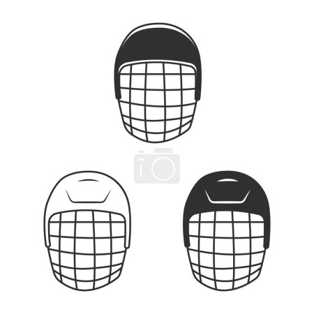 Illustration for Ice Hockey Helmet Vector, Helmet illustration, Sports illustration, Helmet, vector, Ice Hockey silhouette, silhouette, Sports silhouette, Game vector, Game tournament, Hockey Tournament, champions league - Royalty Free Image