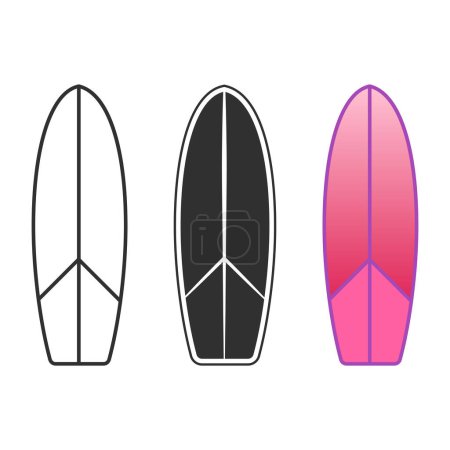 Foto de Vector de tabla de surf, ilustraciones de tablas de surf, clip art de tabla de surf, surf, tabla de surf, silueta de surf, silueta, vector de esquema, verano, elementos de verano, vacaciones de verano - Imagen libre de derechos