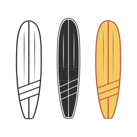 Foto de Vector de tabla de surf, ilustraciones de tablas de surf, clip art de tabla de surf, surf, tabla de surf, silueta de surf, silueta, vector de esquema, verano, elementos de verano, vacaciones de verano - Imagen libre de derechos