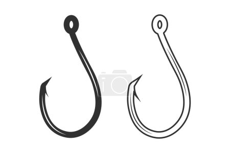 Illustration for Fishing Hook Vector, Fishhook silhouette, Fishing Hook Set, Premium Quality Fishing Hook Vector, Fishing Hook Graphics, Stylish Fishing Hook, illustration, Classic Fishing Hooks in Vector Format, Vector, Hook Designs, EPS File, Graphic Design - Royalty Free Image
