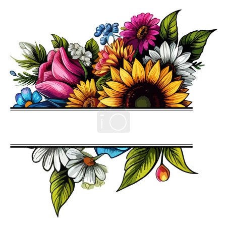Floral Sublimation Monogramm Logo, Aquarell Floral Sublimation Vektor Designs, Bunte Wildblumen Monogramm Vektor, Floral Logo Kollektion, Floral Sublimation Logo, EPS Datei
