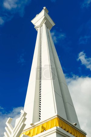 View of the minaret of the Sheikh Yusuf Mosque in Gowa, South Sulawesi, Indonesia