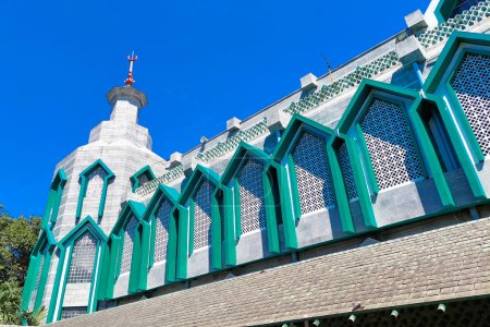 Photo for Artistic view of the Al-Markaz mosque in Makassar seen outside on a bright day - Royalty Free Image