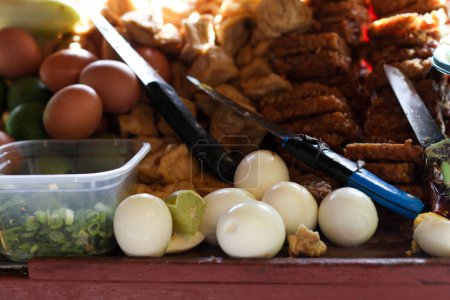 Photo for Indonesian food- the ingredients for making gado-gado are visible in the cupboard - Royalty Free Image