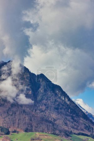 Photo for Beautiful mountain landscape with clouds - Royalty Free Image