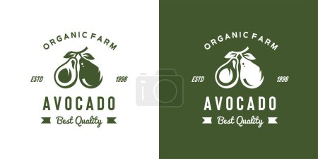Ilustración de Ilustración de logotipo de fruta de aguacate vintage adecuado para frutería y granja de frutas - Imagen libre de derechos