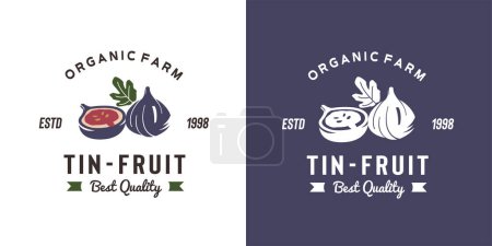 Illustration for Vintage tin fruit logo illustration suitable for fruit shop and fruit farm - Royalty Free Image