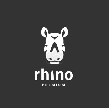 Illustration for Rhino head silhouette logo vector icon illustration - Royalty Free Image